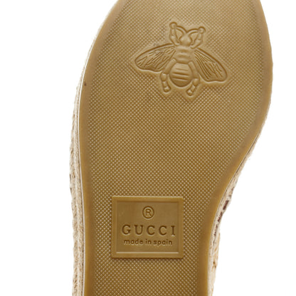Gucci Raffia Harness Calfskin Interlocking G Adela Espadrilles 37.5 Palmi Naturale Harness Brown 9 of 9