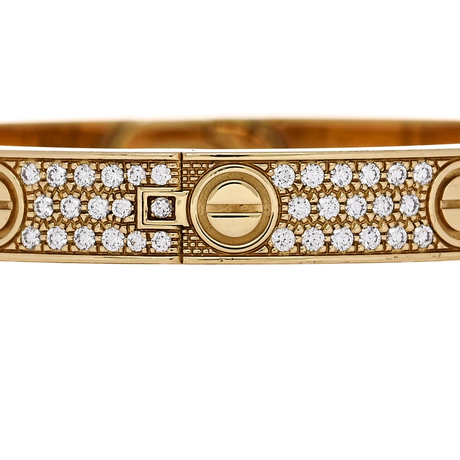 Cartier 18K Yellow Gold Diamond LOVE Paved Bracelet 17 4 of 8