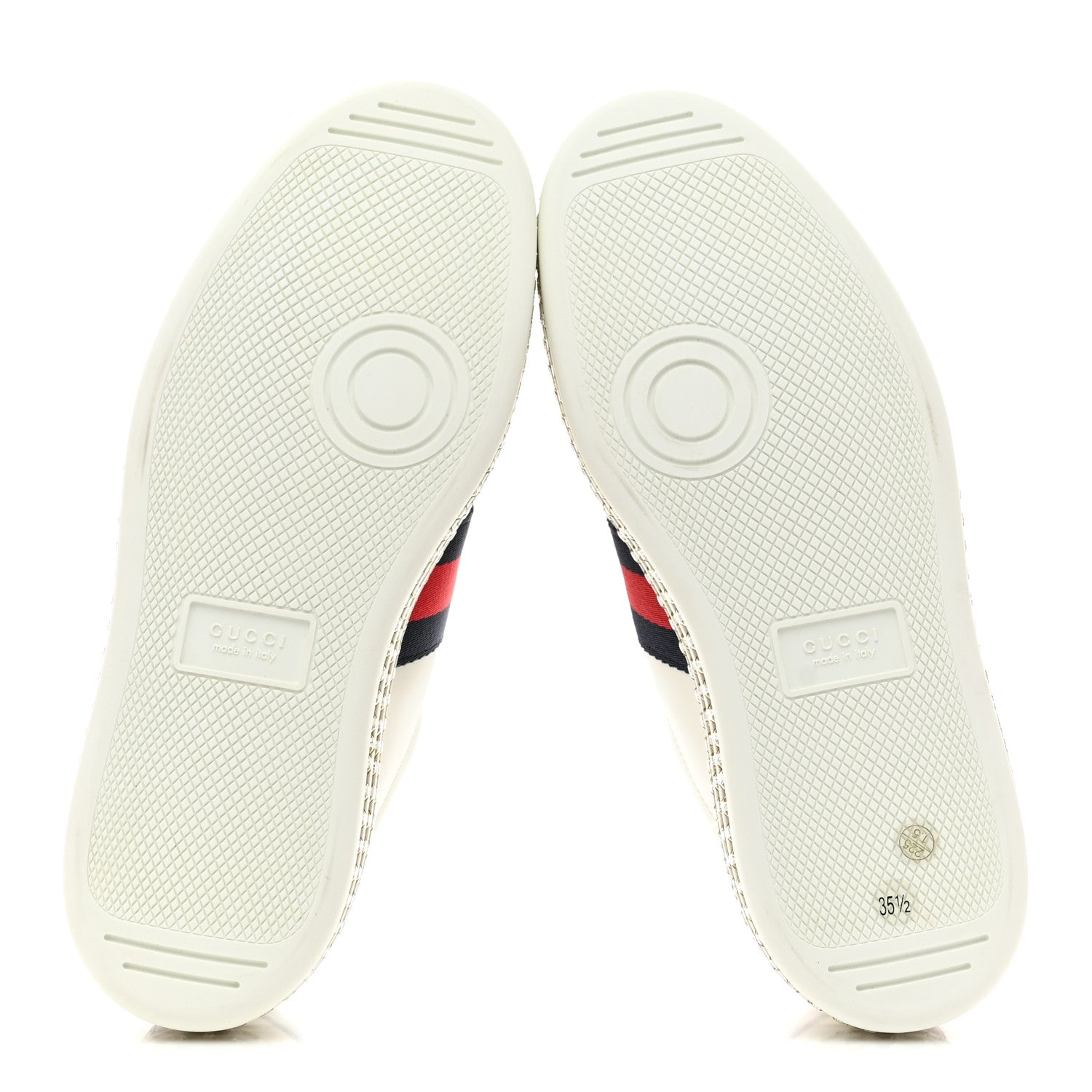 Gucci Calfskin Crystal Web Bee Embroidered Womens Ace Platform