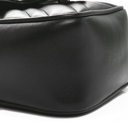 Gucci Calfskin Matelasse Monochrome GG Marmont Chain Mini Belt Bag Black 9 of 11