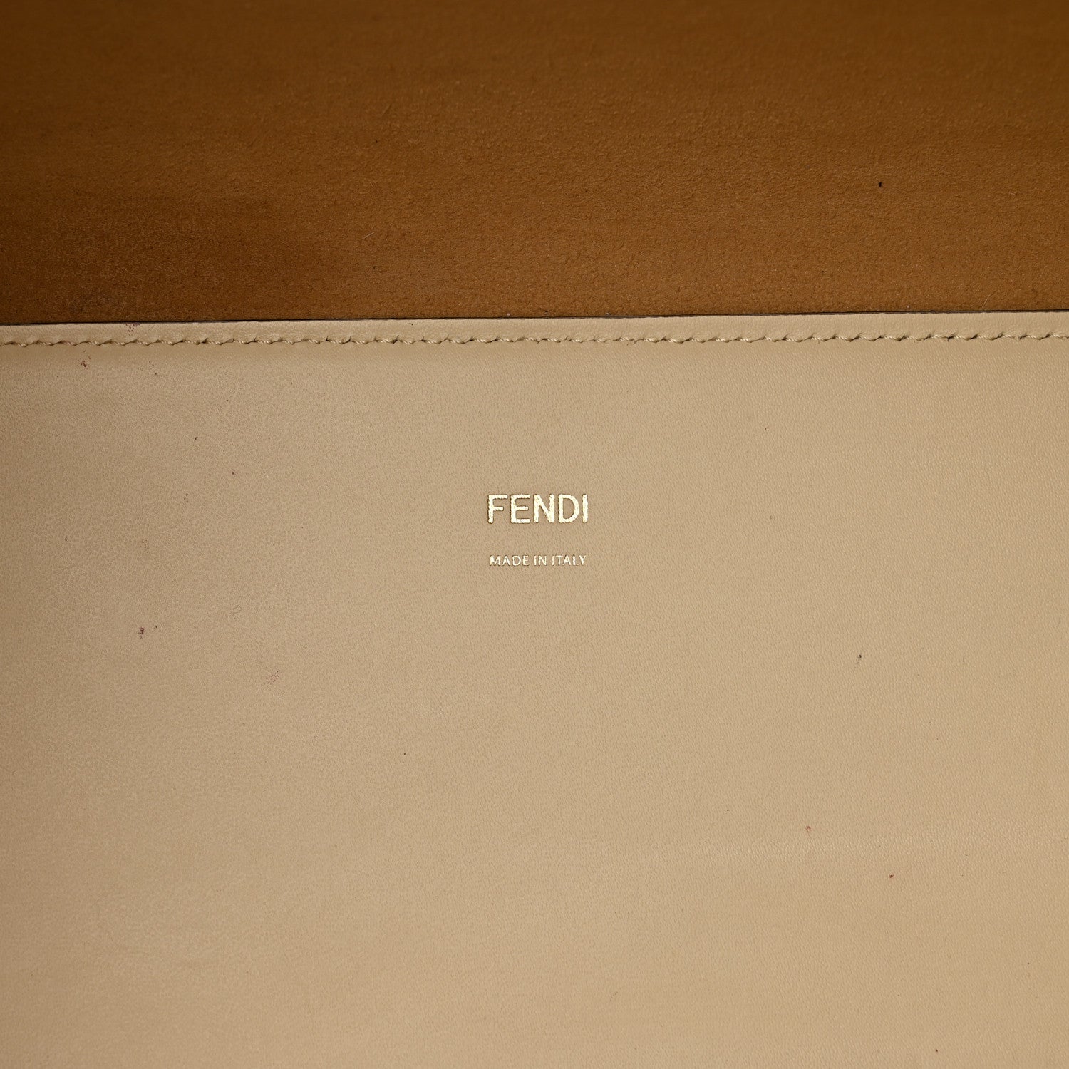 Fendi Vitello King Plexiglass Metal Stitch Logo Embossed Medium Fendi Sunshine Shopper Tote Pergamena 7 of 12
