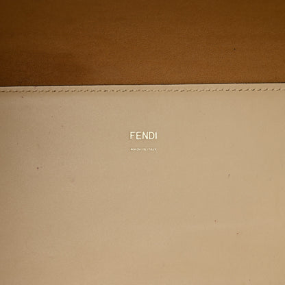 Fendi Vitello King Plexiglass Metal Stitch Logo Embossed Medium Fendi Sunshine Shopper Tote Pergamena 7 of 12