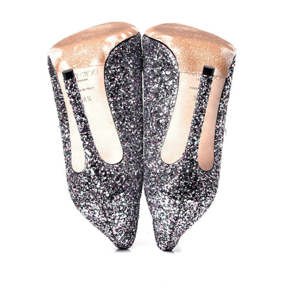 Jimmy Choo Glitter Pointy Toe Romy 100 Pumps 38.5 5 of 6