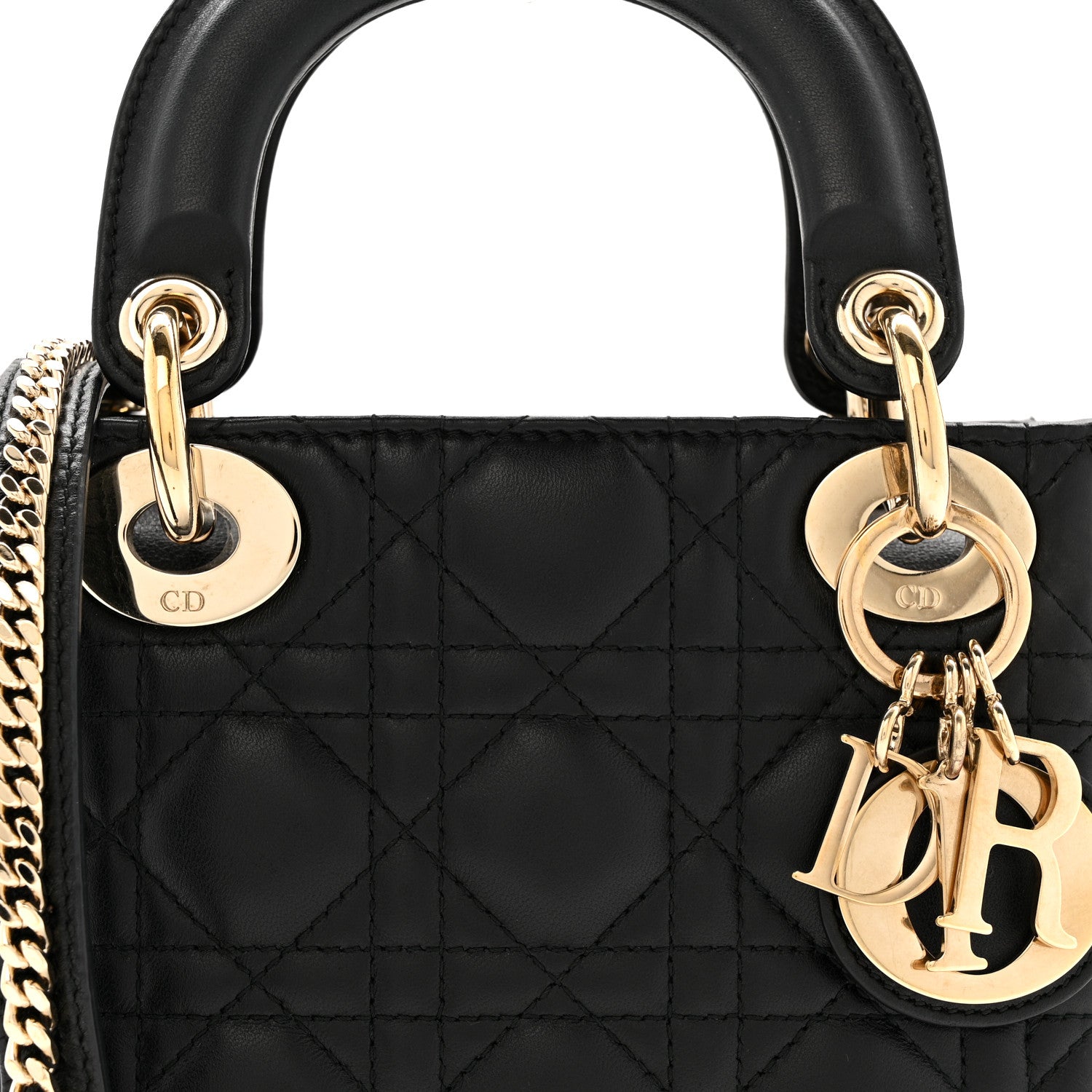 Christian Dior Lambskin Cannage Mini Lady Dior Black 8 of 11
