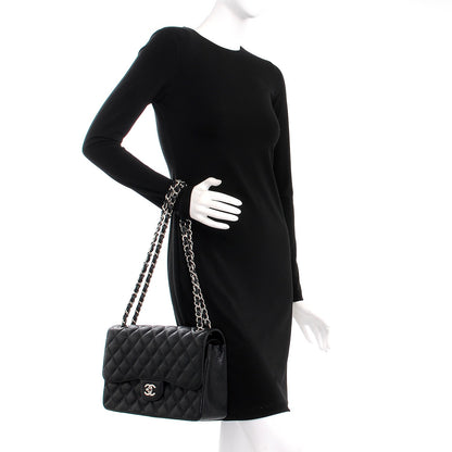 Chanel Caviar Quilted Jumbo Double Flap Black 3 of 9