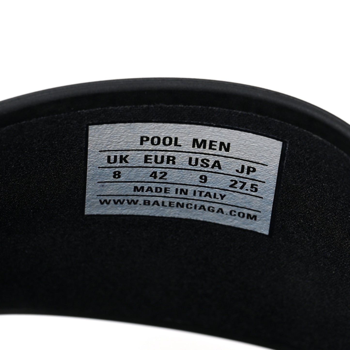Rubber Mens Logo Pool Slide Sandals 42 Black