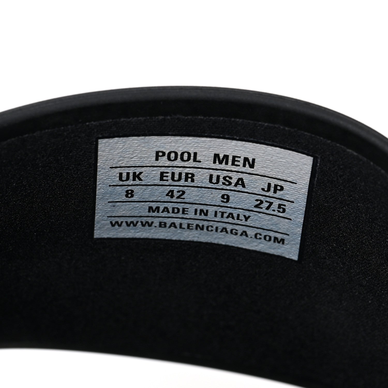Balenciaga Rubber Mens Logo Pool Slide Sandals 42 Black 7 of 8