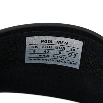 Balenciaga Rubber Mens Logo Pool Slide Sandals 42 Black 7 of 8