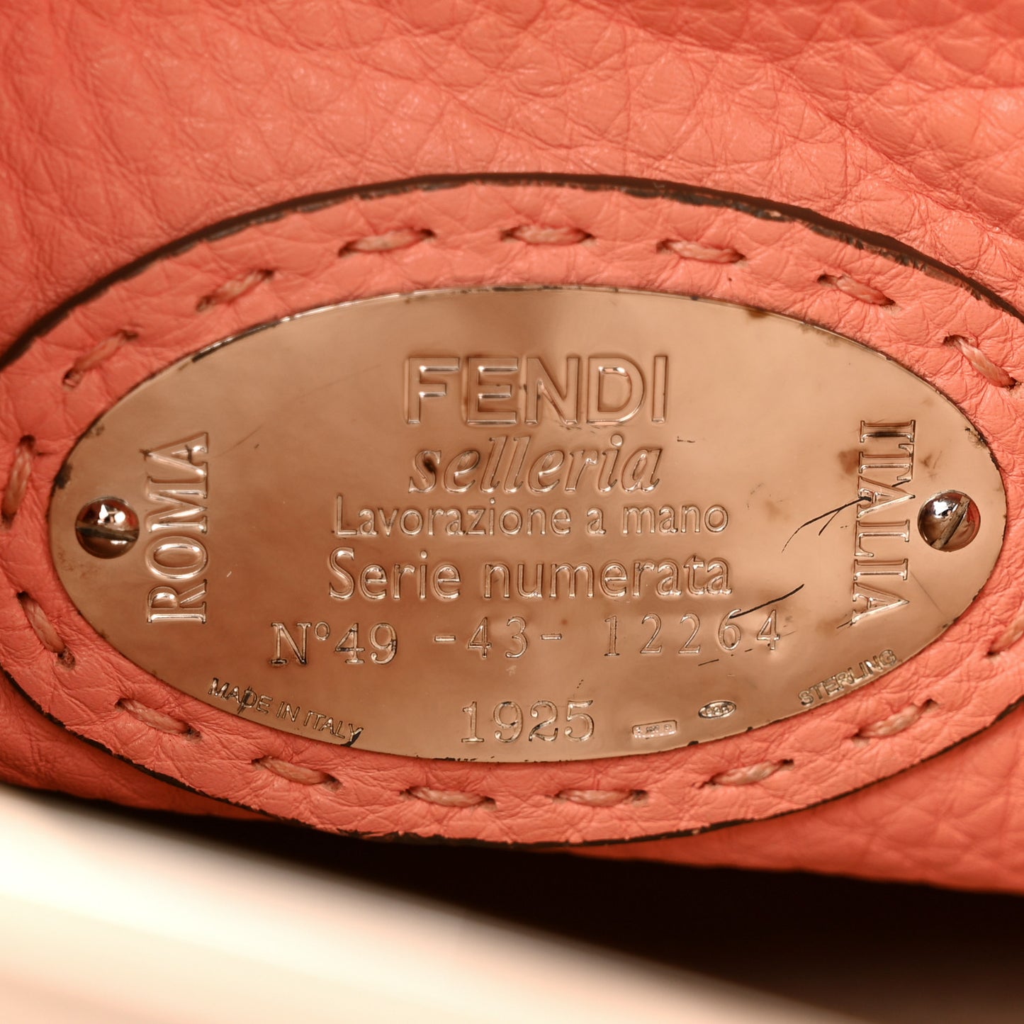 Cuoio Romano Selleria Bi-Color Medium Peekaboo Iconic Satchel Rosa Plaster Pesca