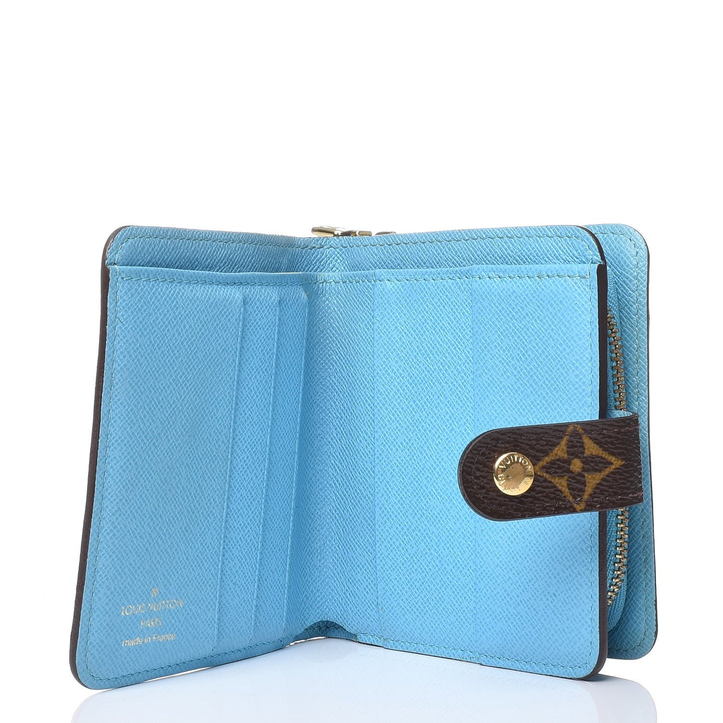 Monogram Groom Compact Zip Wallet Blue