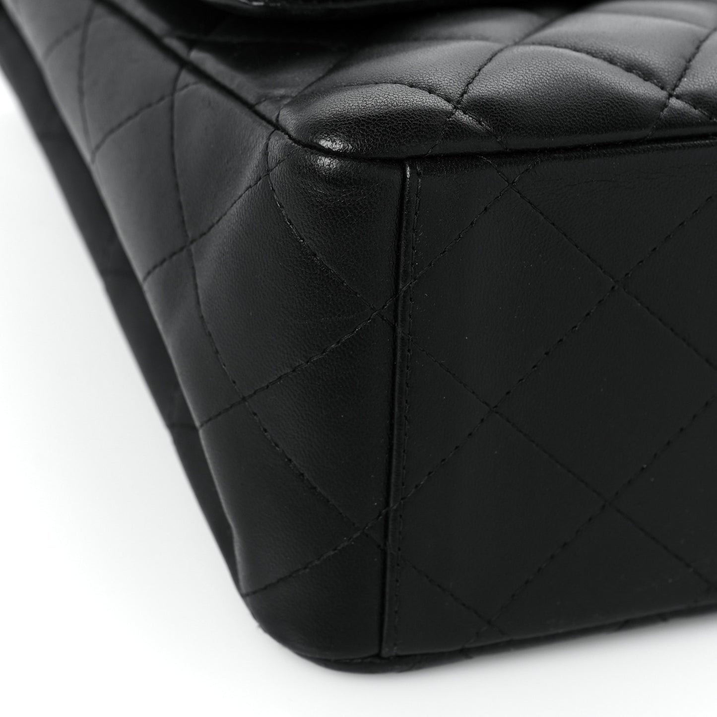 Lambskin Quilted Maxi Double Flap Black