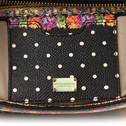 Dolce & Gabbana Dauphine Fan Foulard Medium Miss Sicily Satchel Black Multicolor 6 of 16