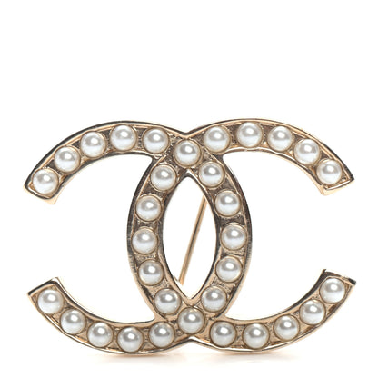 Chanel Pearl CC Brooch Gold 1 of 4