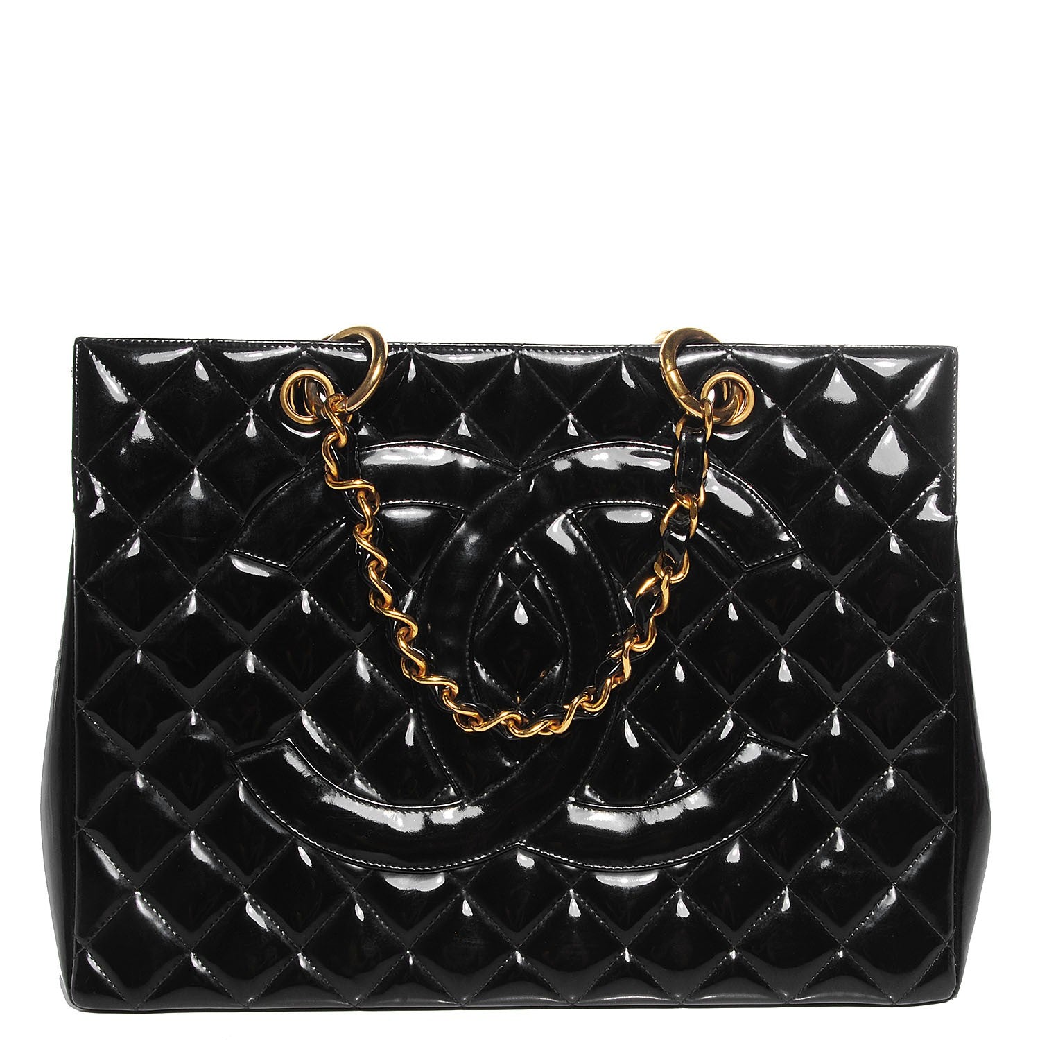 Chanel Patent Grand Shopping Tote GST Black 1 of 8
