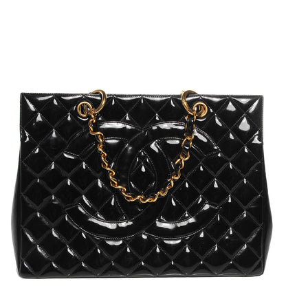 Chanel Patent Grand Shopping Tote GST Black 1 of 8