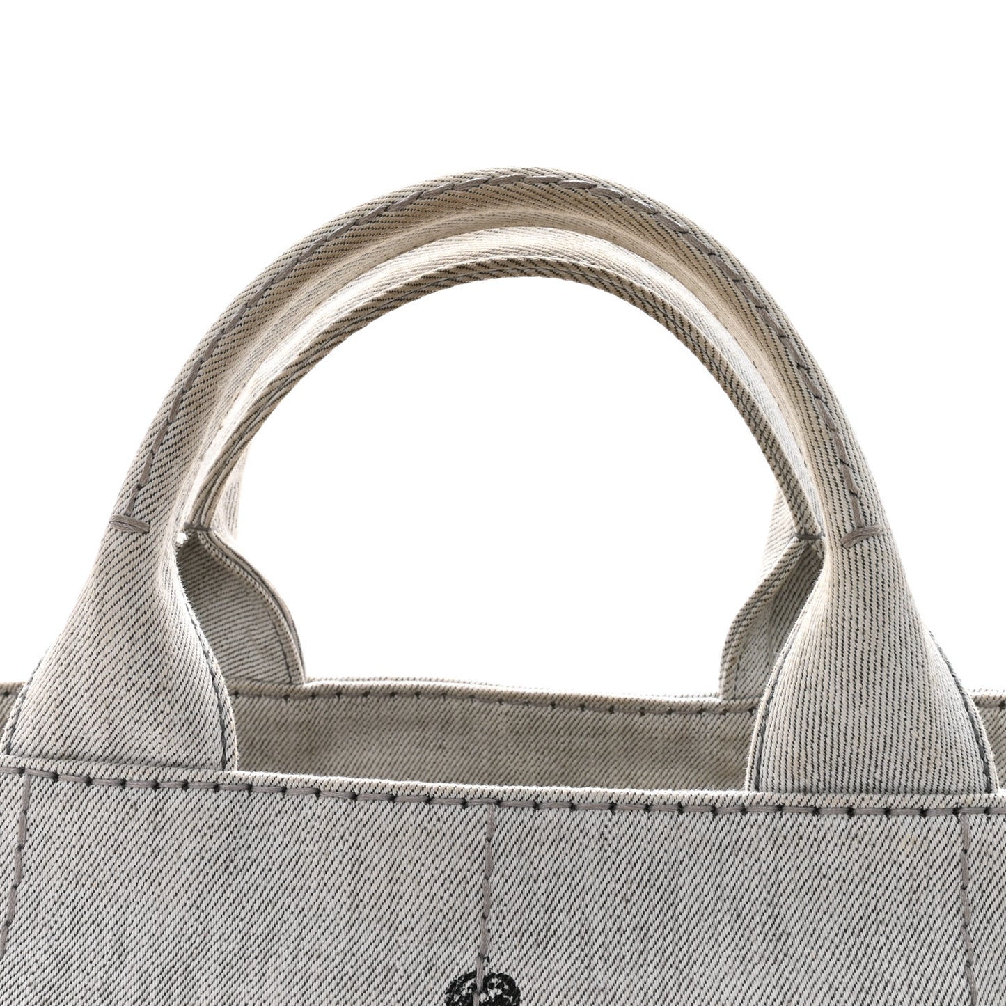 Denim Logo Tote White