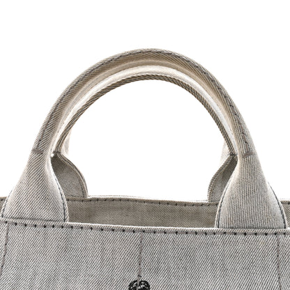 Prada Denim Logo Tote White 13 of 15