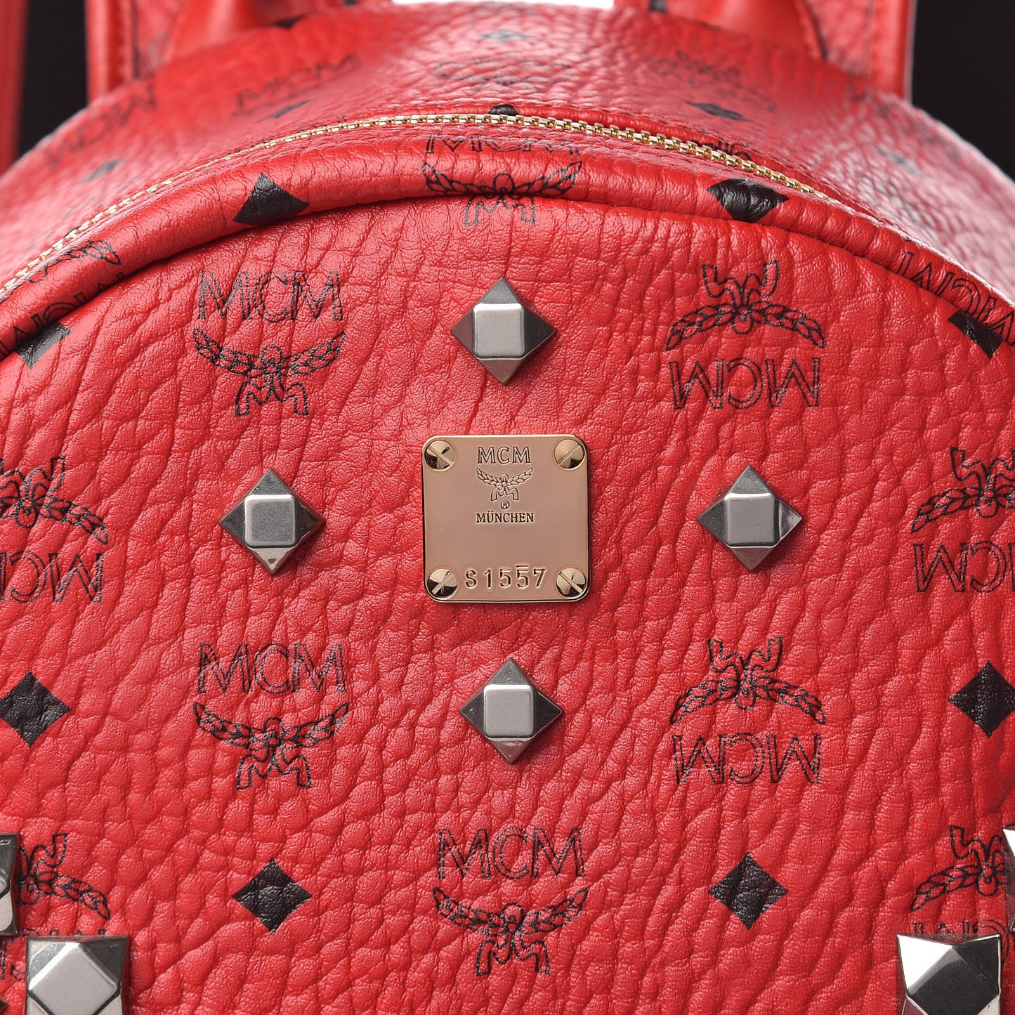 Visetos Studded Medium Stark M Backpack Red