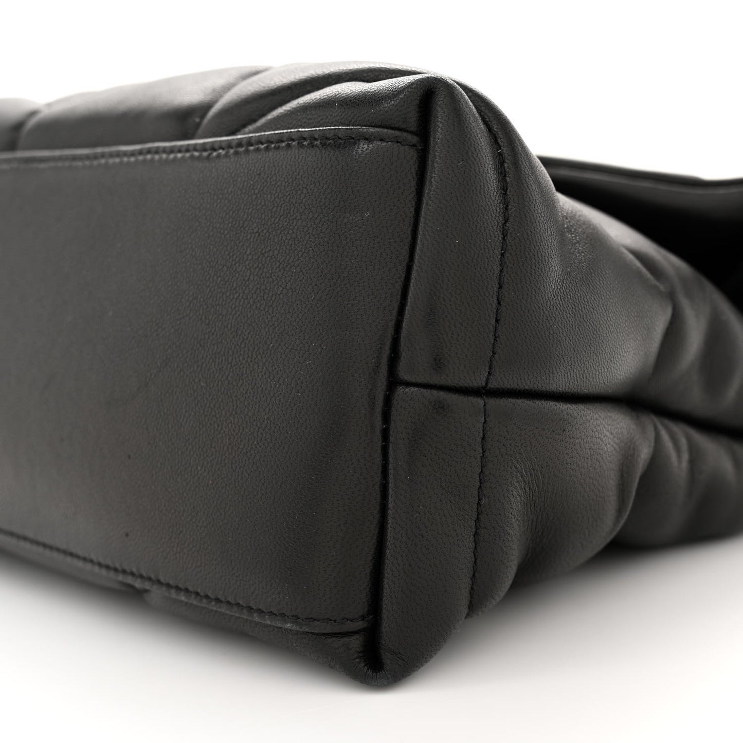 Lambskin Quilted Toy Loulou Puffer Monogram Chain Satchel Black