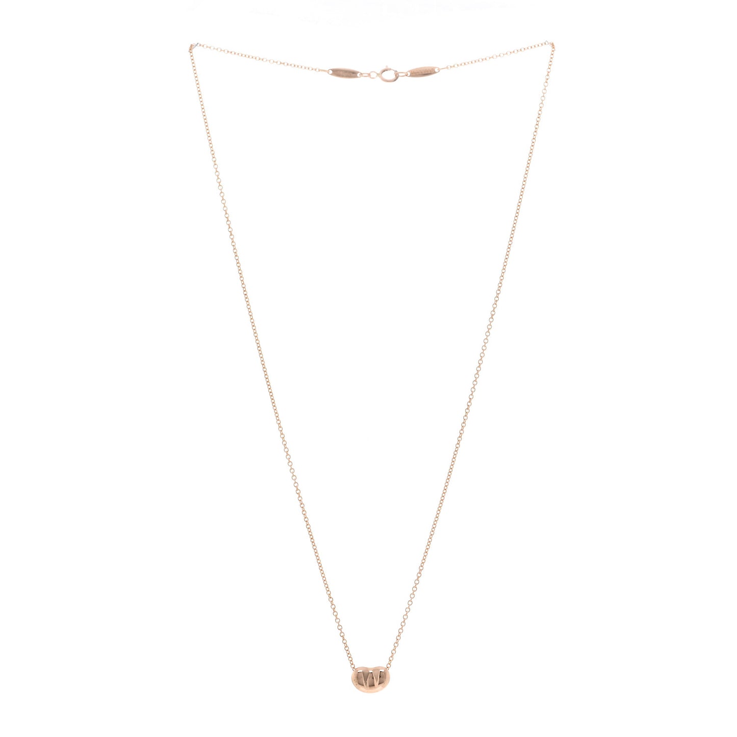 18K Rose Gold 9mm Elsa Peretti Bean Pendant Necklace
