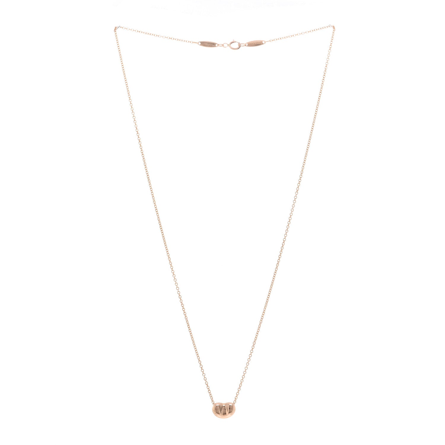 Tiffany 18K Rose Gold 9mm Elsa Peretti Bean Pendant Necklace 3 of 4