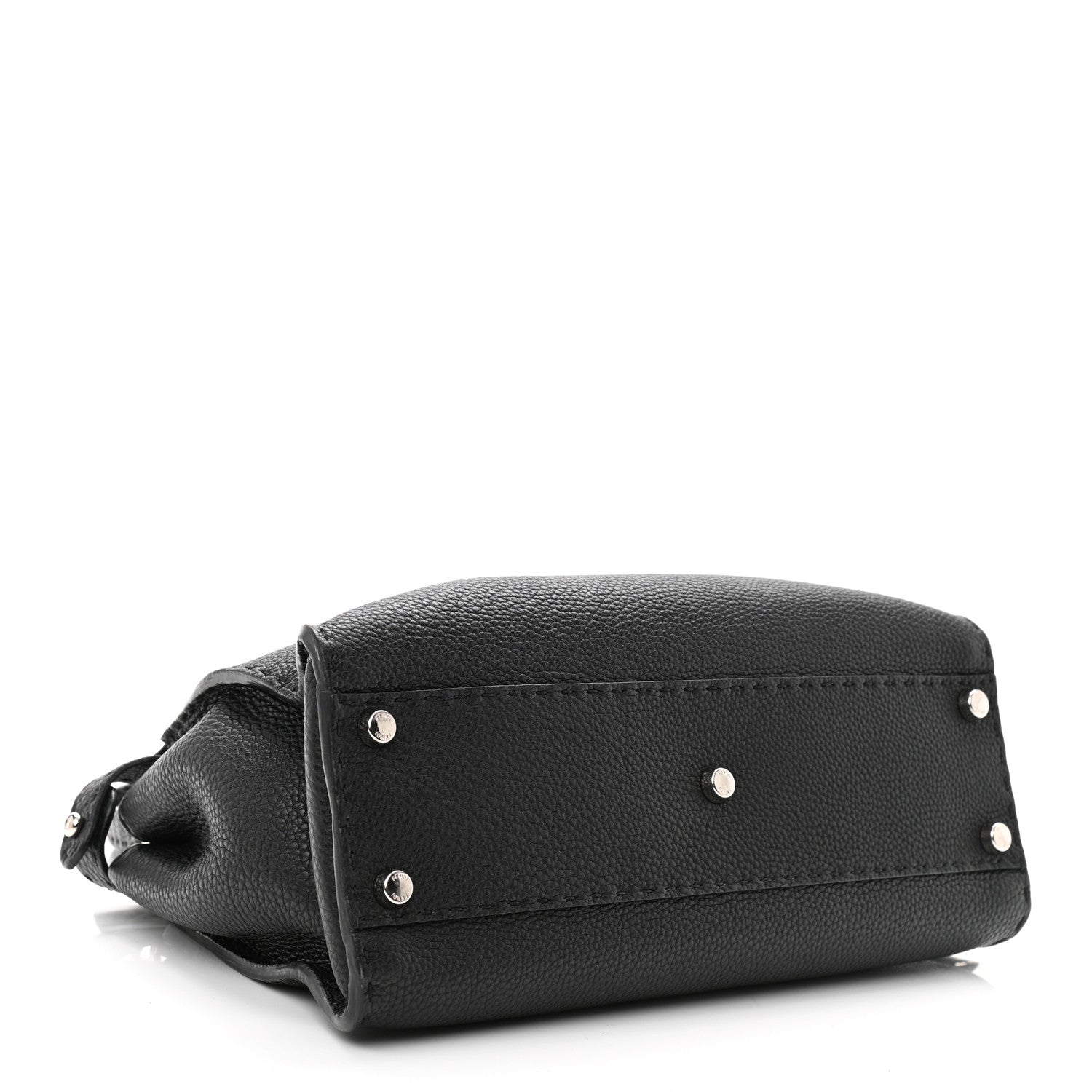 Fendi Cuoio Romano Selleria Bi-Color Medium Peekaboo Iconic Satchel Black Mou 4 of 12