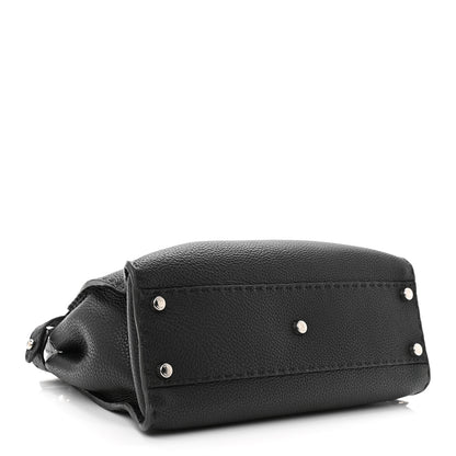Fendi Cuoio Romano Selleria Bi-Color Medium Peekaboo Iconic Satchel Black Mou 4 of 12