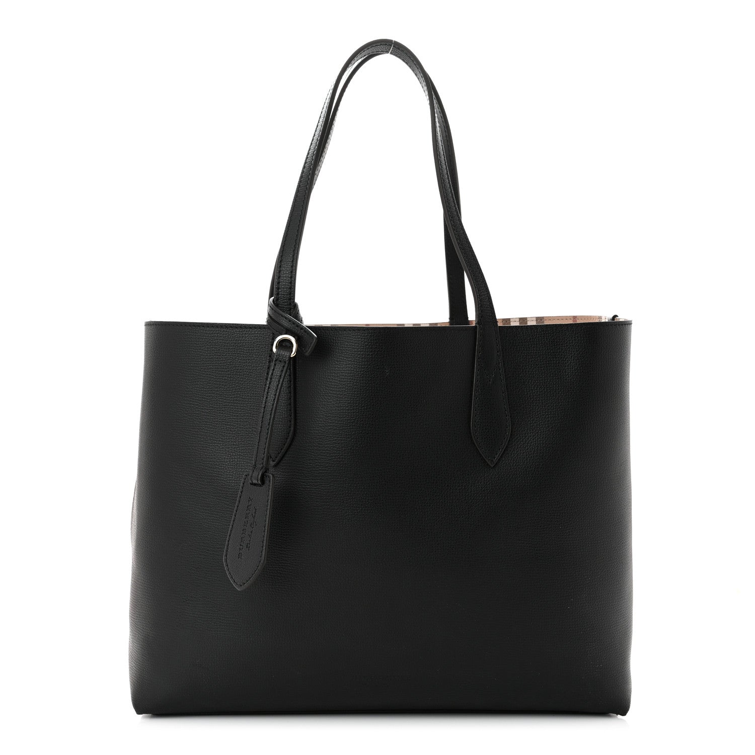 Burberry Haymarket Check Medium Reversible Tote Black 3 of 18