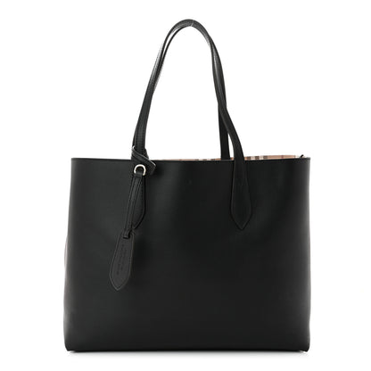 Burberry Haymarket Check Medium Reversible Tote Black 3 of 18