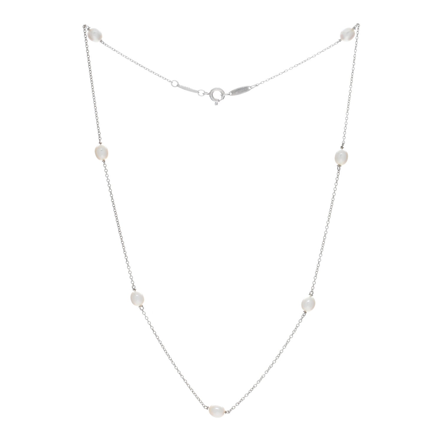 Tiffany Sterling Silver Elsa Peretti Pearls by the Yard Necklace 3 of 4