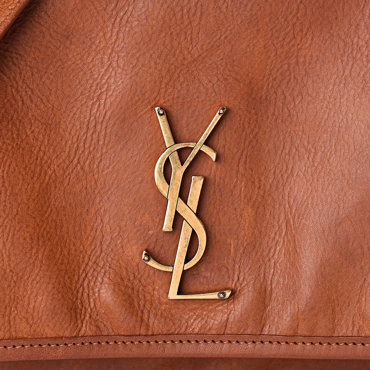 Calfskin Monogram Medium Niki Chain Satchel Cognac