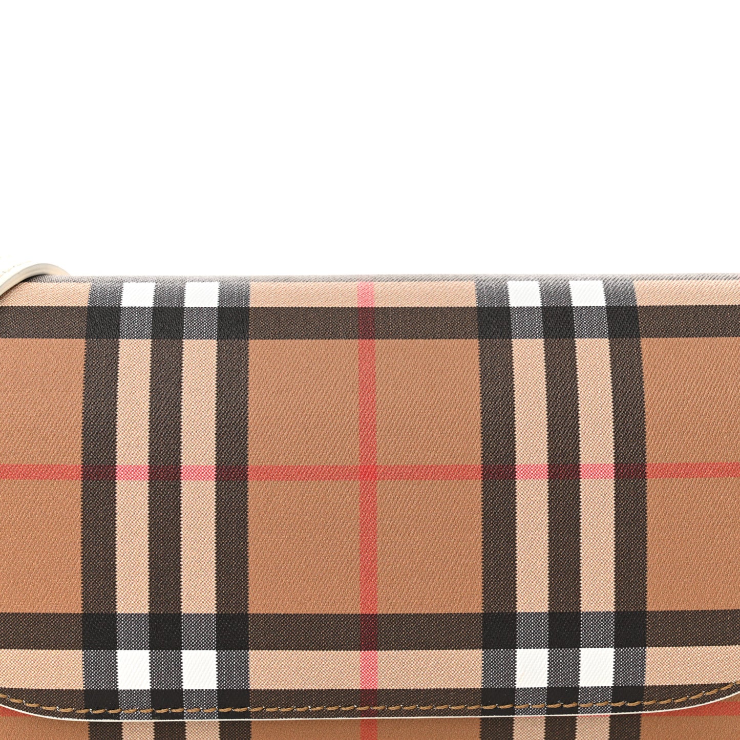 Vintage Check Henley Wallet On Chain Chalk White