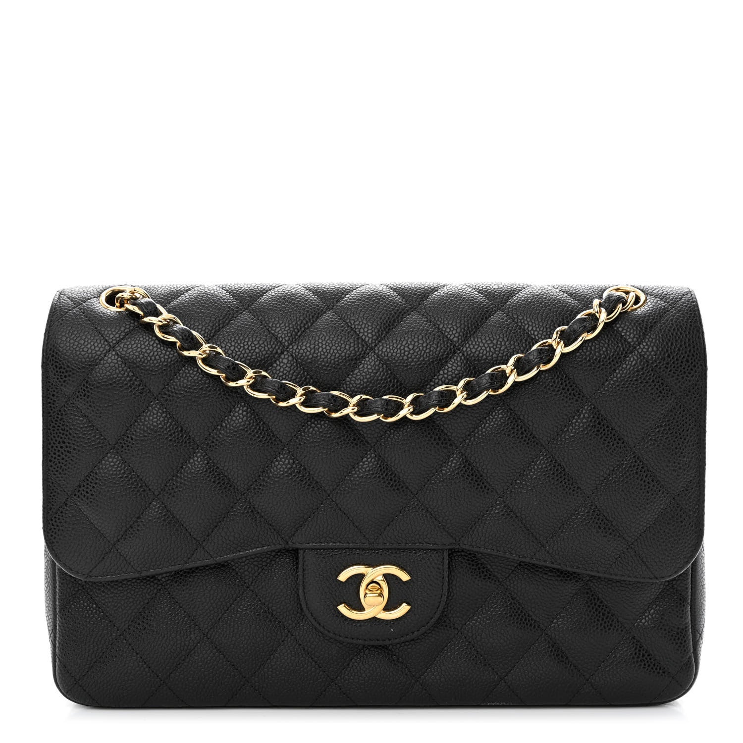 Chanel Caviar Quilted Jumbo Double Flap Black 1 of 14