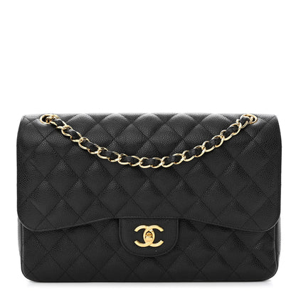 Chanel Caviar Quilted Jumbo Double Flap Black 1 of 14