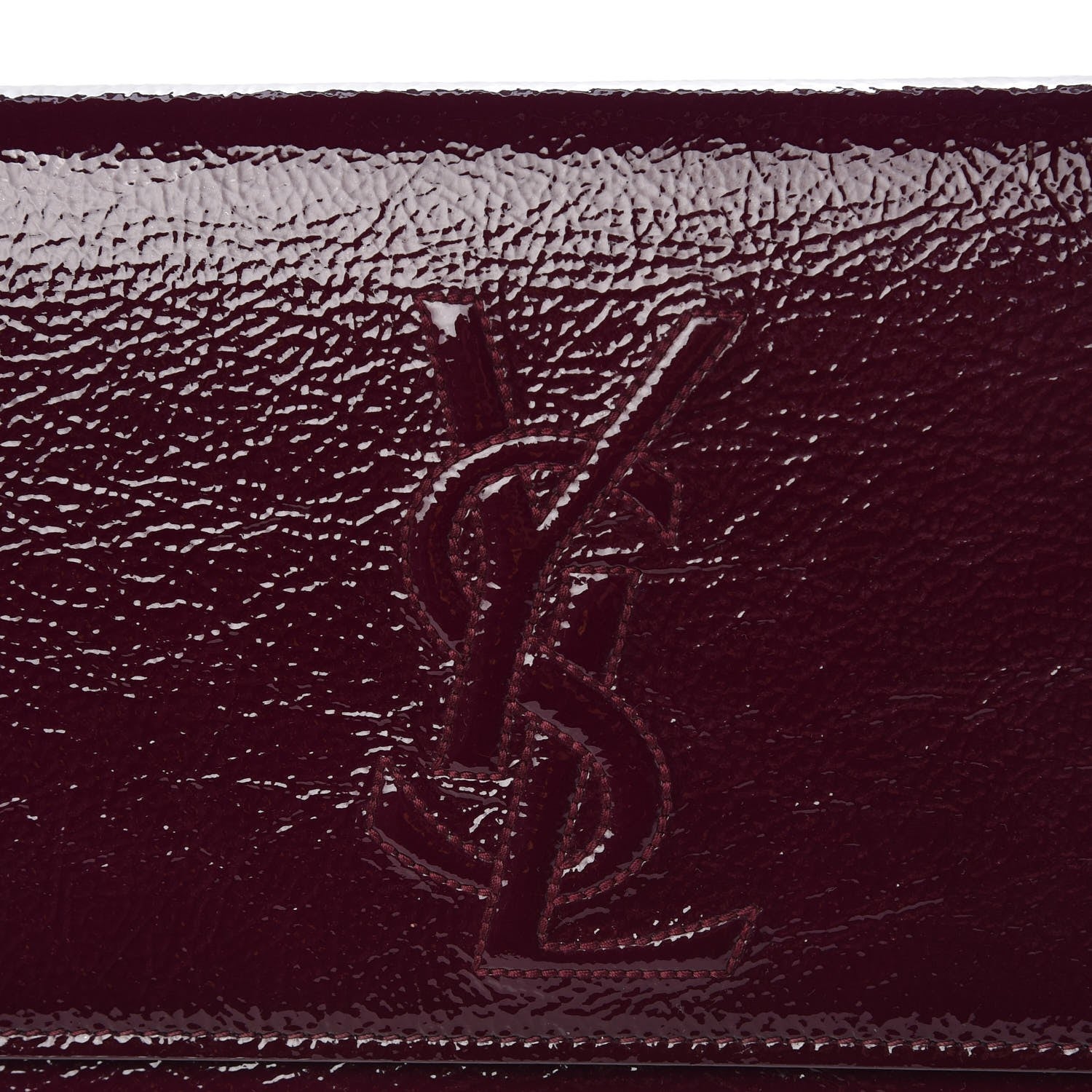 Saint Laurent Textured Patent Monogram Large Belle De Jour Clutch Purple 7 of 9
