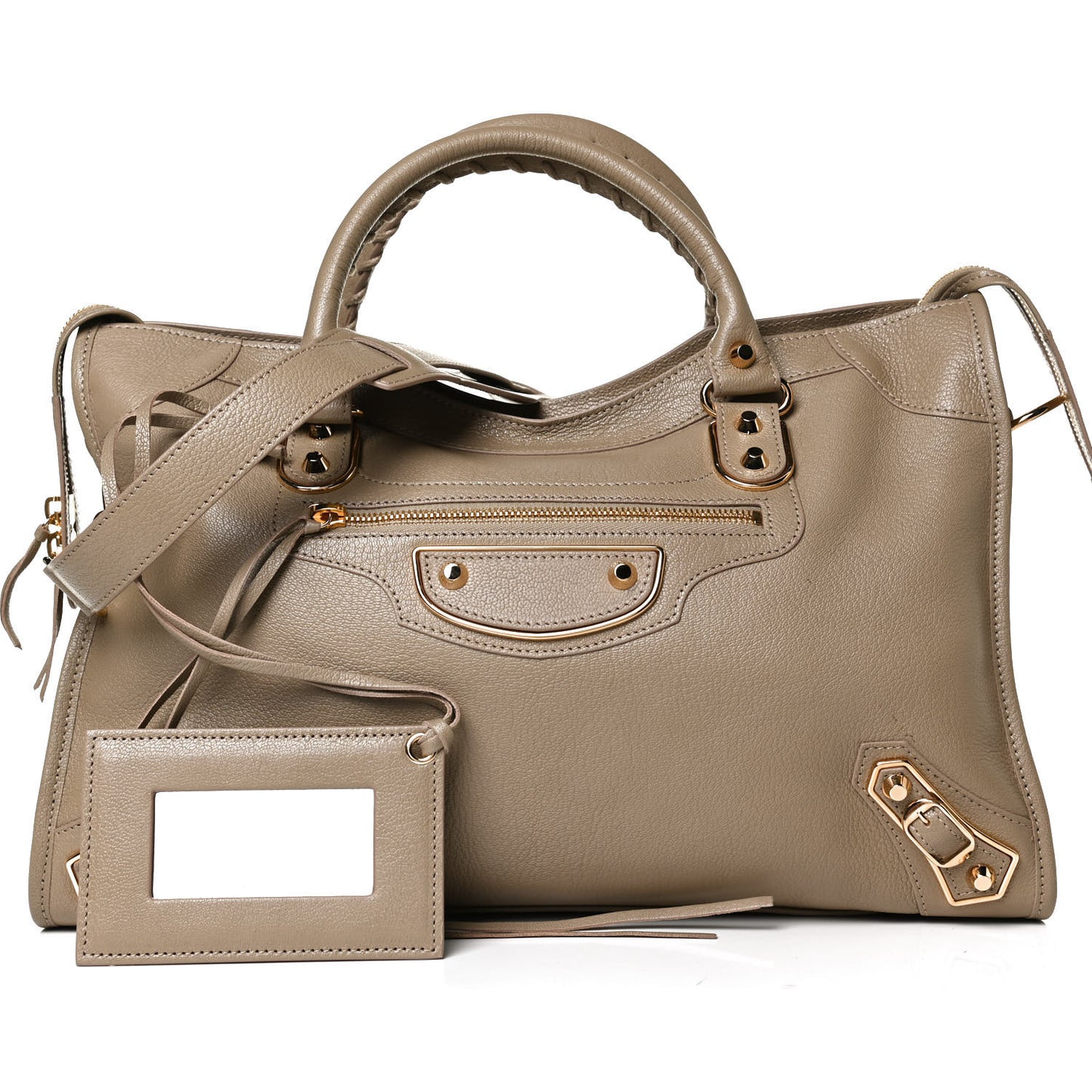 Chevre Gold Metallic Edge Hardware City Beige Latte