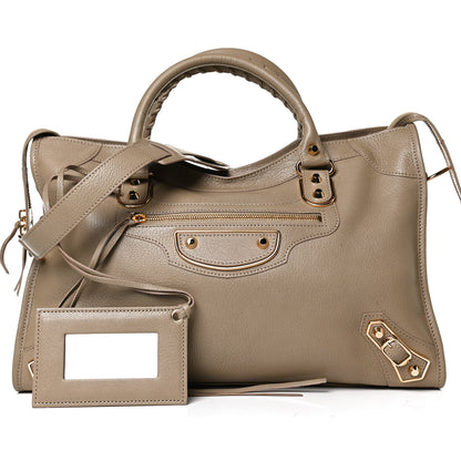 Balenciaga Chevre Gold Metallic Edge Hardware City Beige Latte 8 of 13