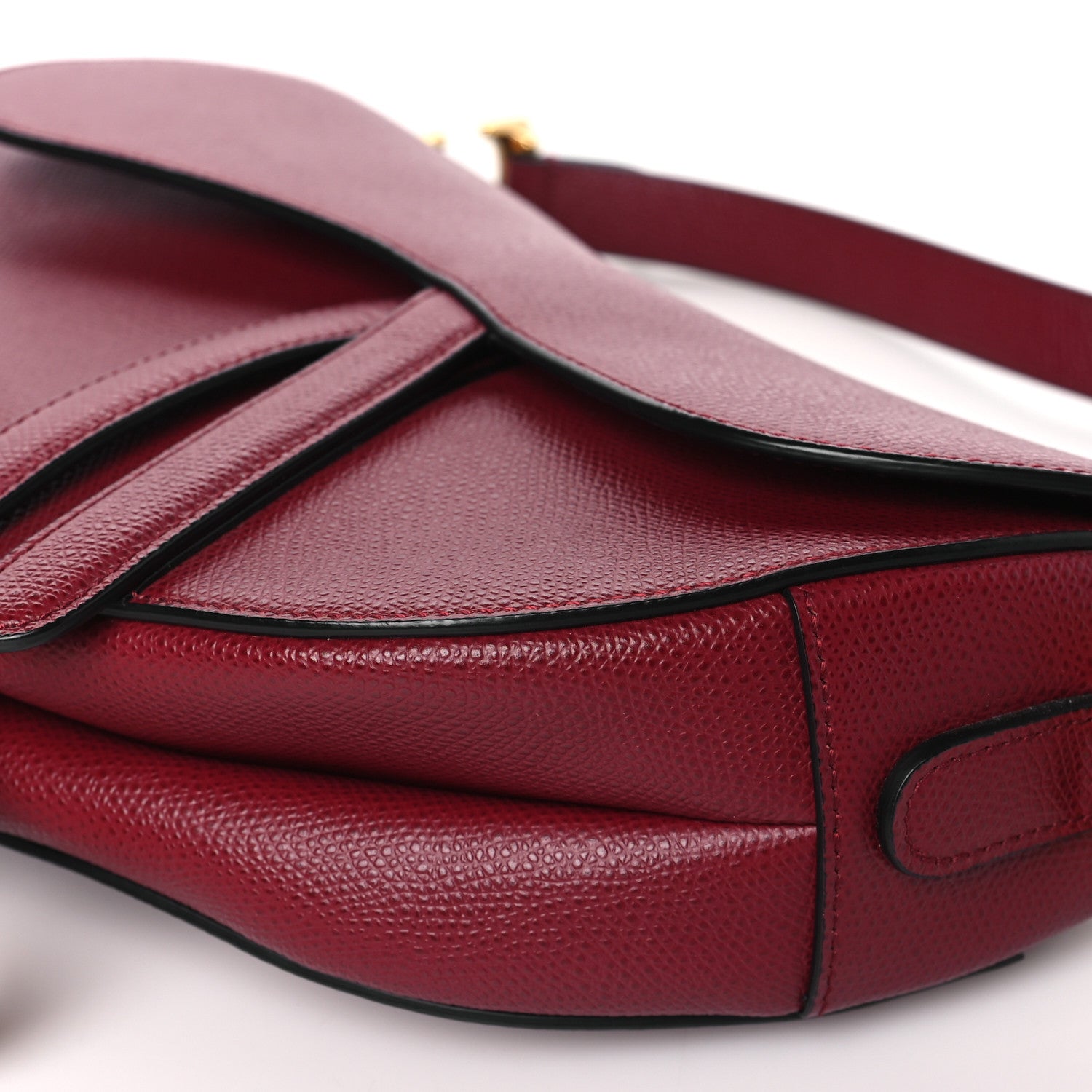 Christian Dior Grained Calfskin Saddle Bag Red 10 of 11