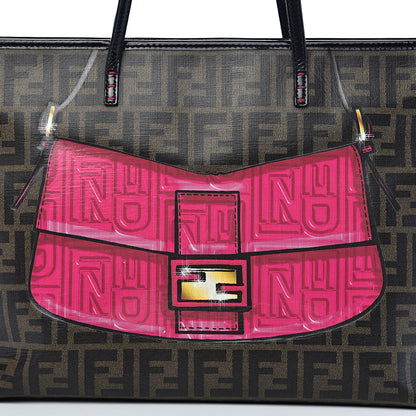 Fendi Zucca Spalmati Patent Baguette Print Medium Roll Tote Tobacco 14 of 14
