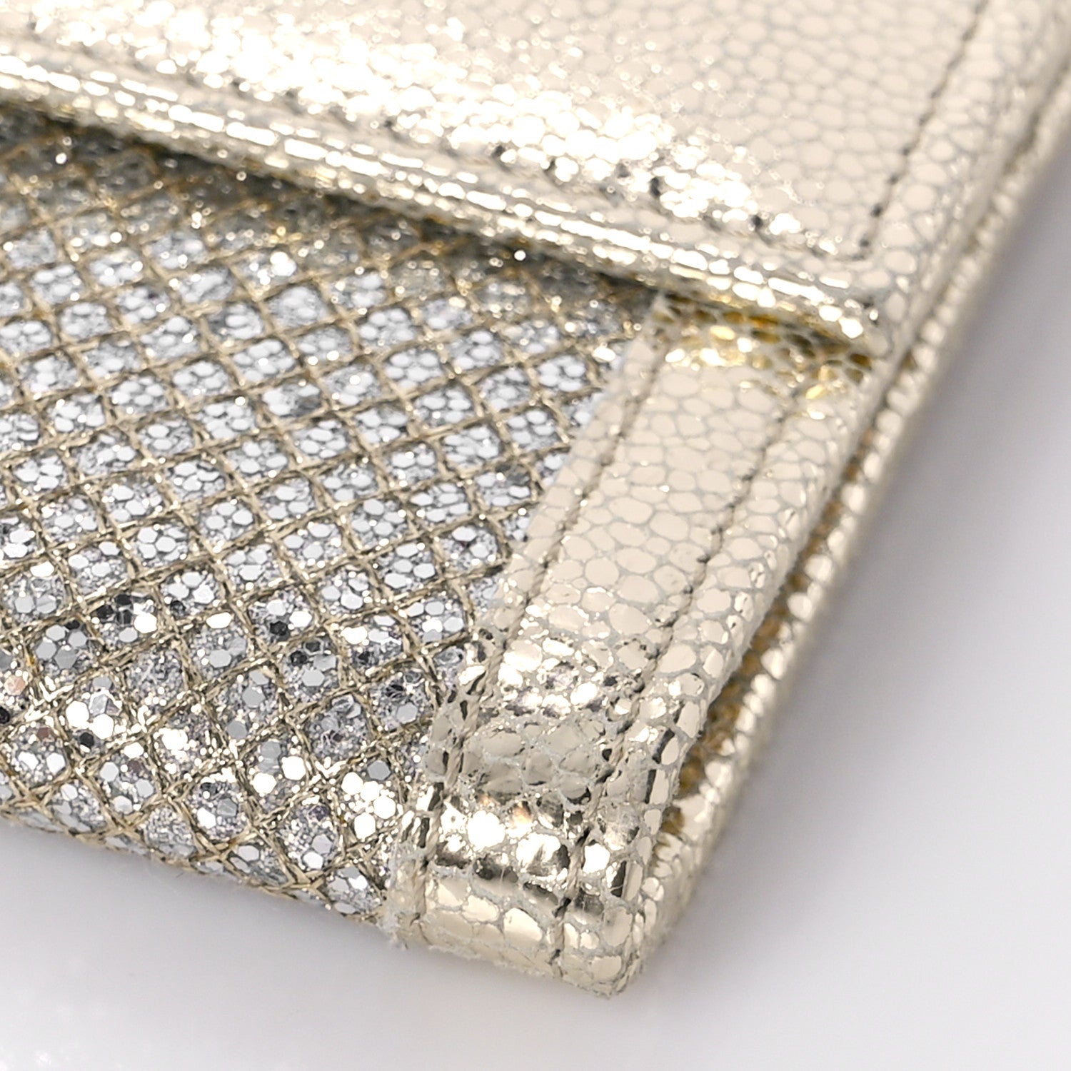 Jimmy Choo Glitter Fabric Reese Clutch Wallet Metallic 8 of 9
