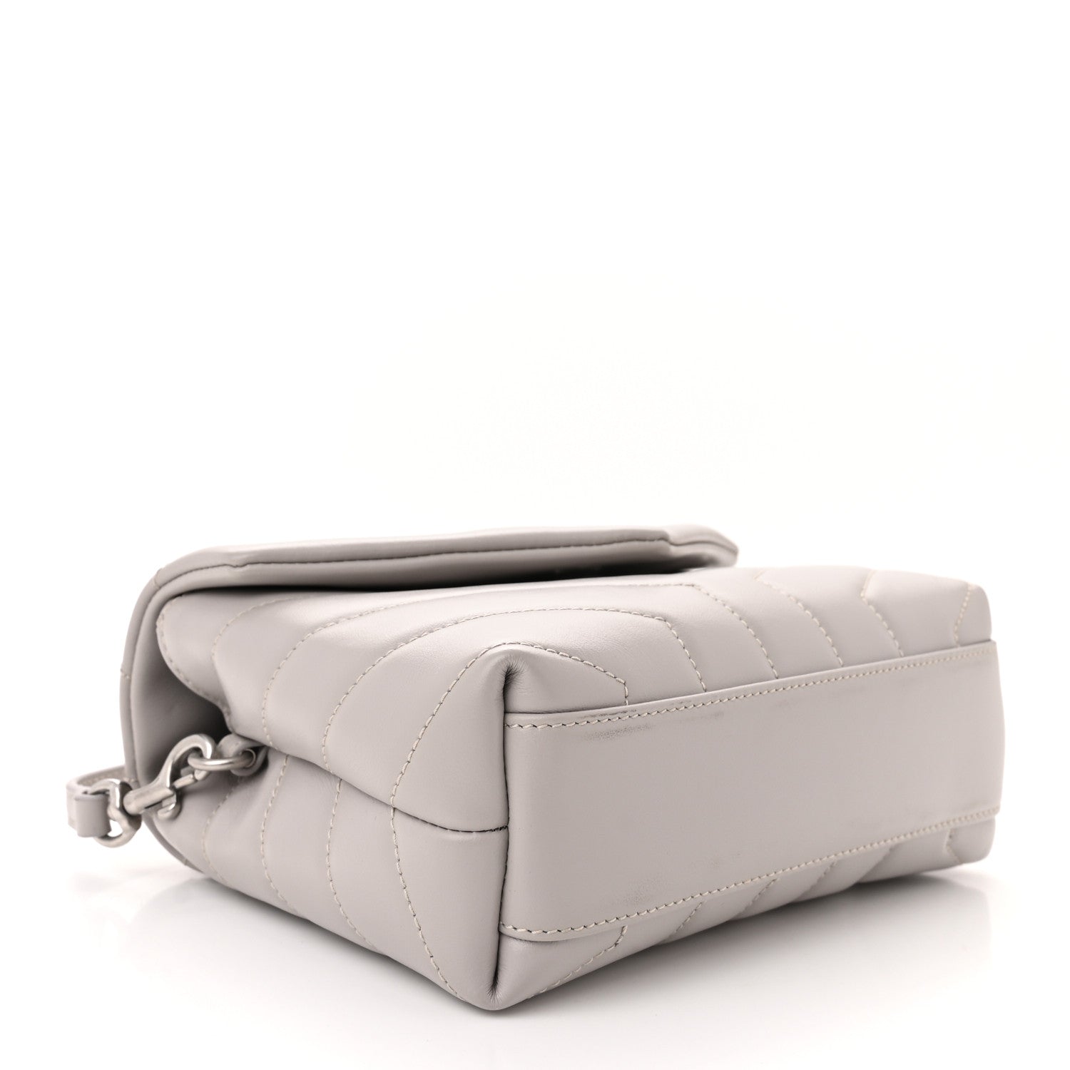 Saint Laurent Calfskin Y Quilted Monogram Toy Loulou Satchel Granite 4 of 11