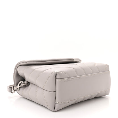 Saint Laurent Calfskin Y Quilted Monogram Toy Loulou Satchel Granite 4 of 11