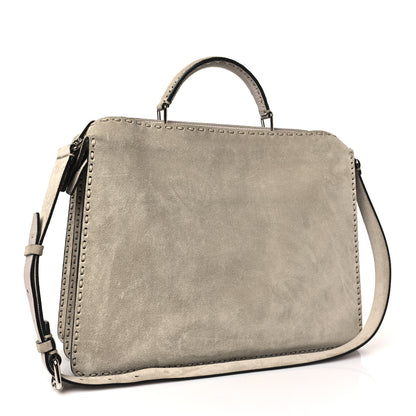 Fendi Suede Medium Peekaboo I See U Satchel Dove Grey 3 of 8