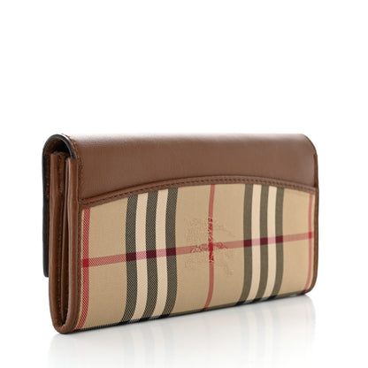 Burberry Calfskin Horseferry Check Porter Continental Wallet Tan 3 of 11