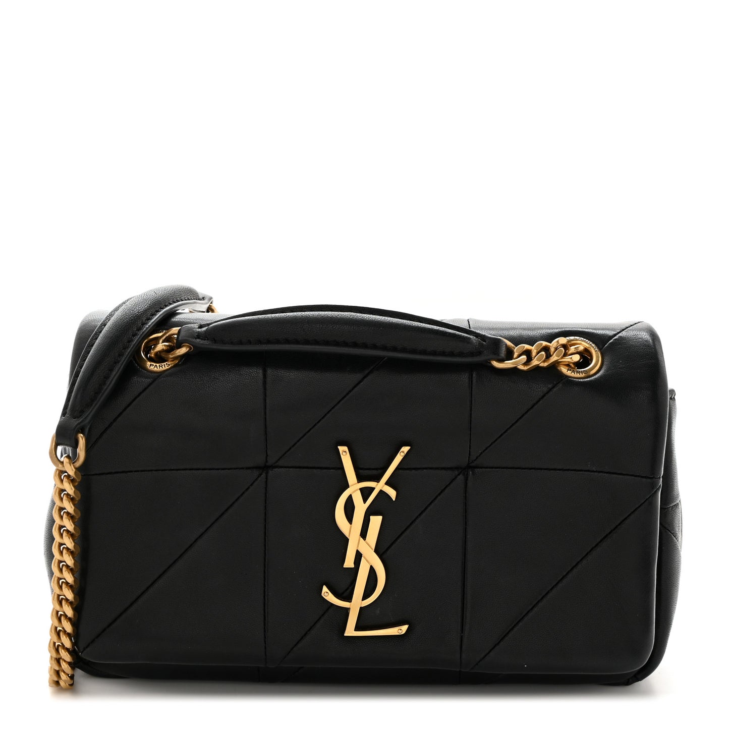 Lambskin Patchwork Monogram Small Jamie Black