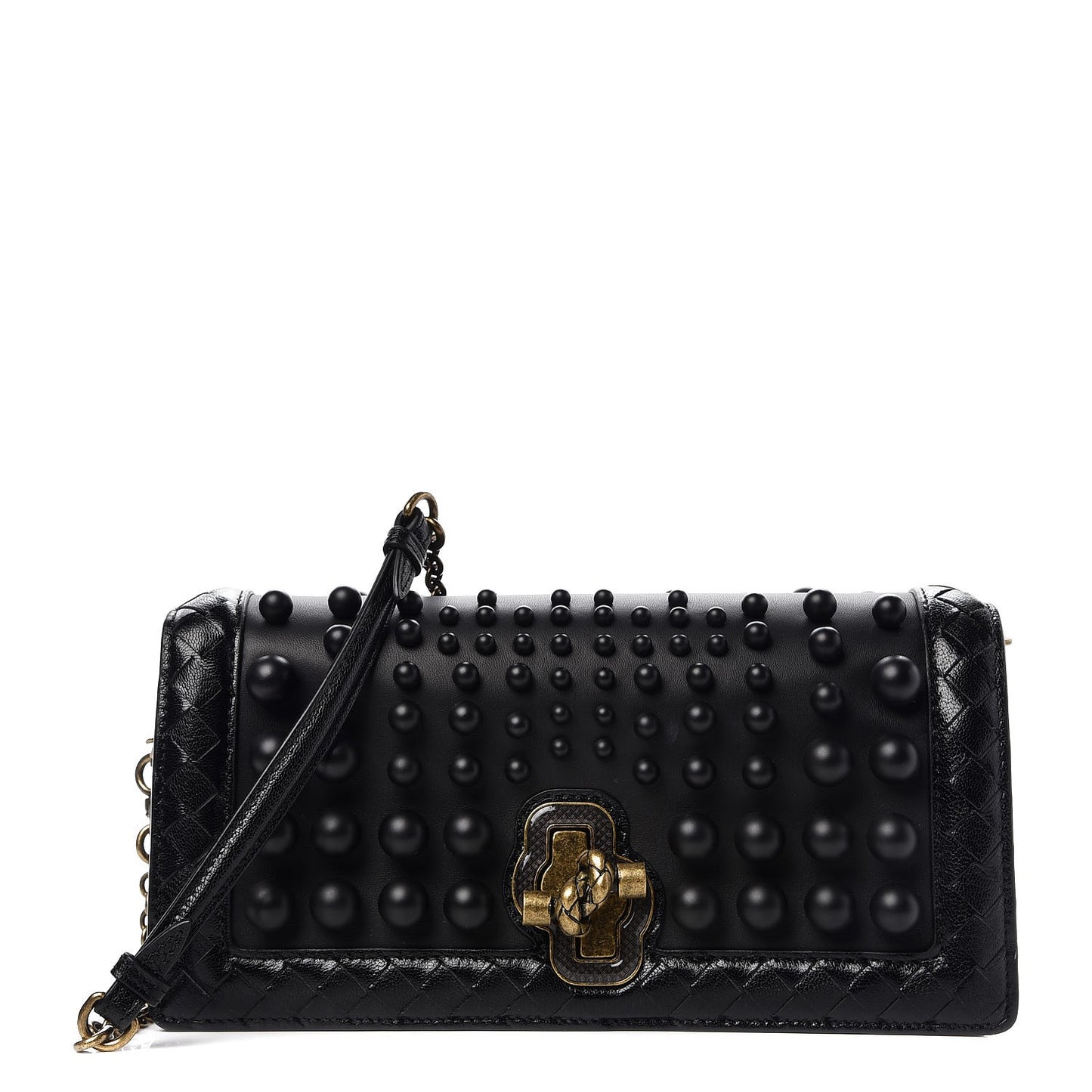 Nappa Sphere Knot Clutch Black