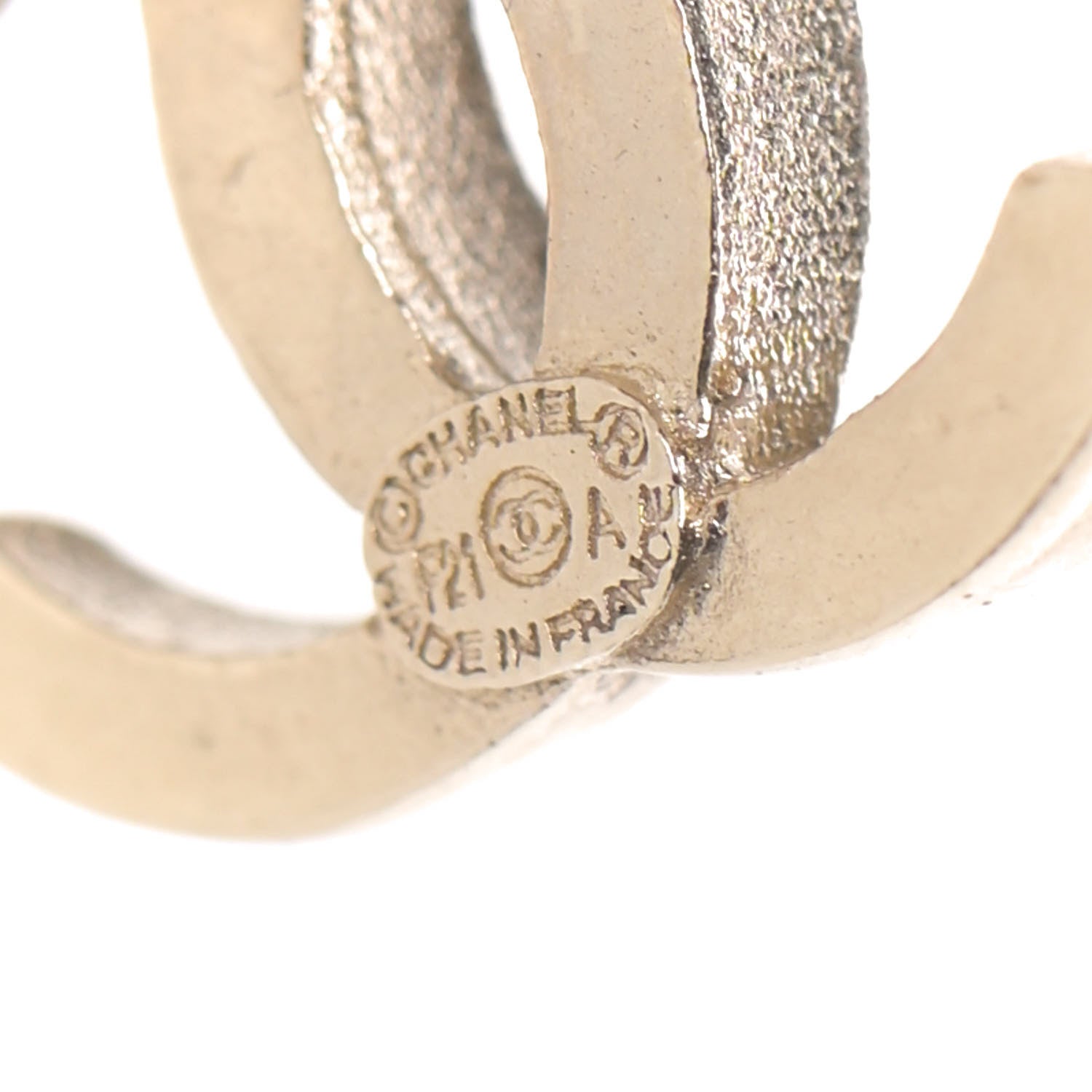 Chanel Crystal CC Crown Earrings Gold 4 of 4