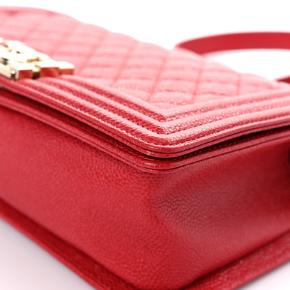 Chanel Caviar Quilted Medium Boy Flap Red 9 of 13