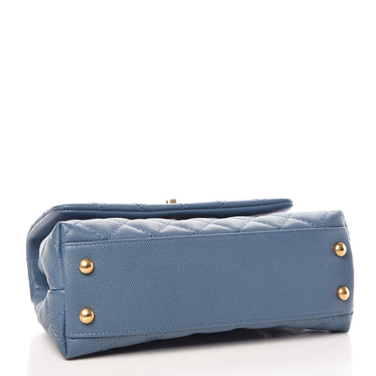 Chanel Caviar Quilted Mini Coco Handle Flap Blue 4 of 10