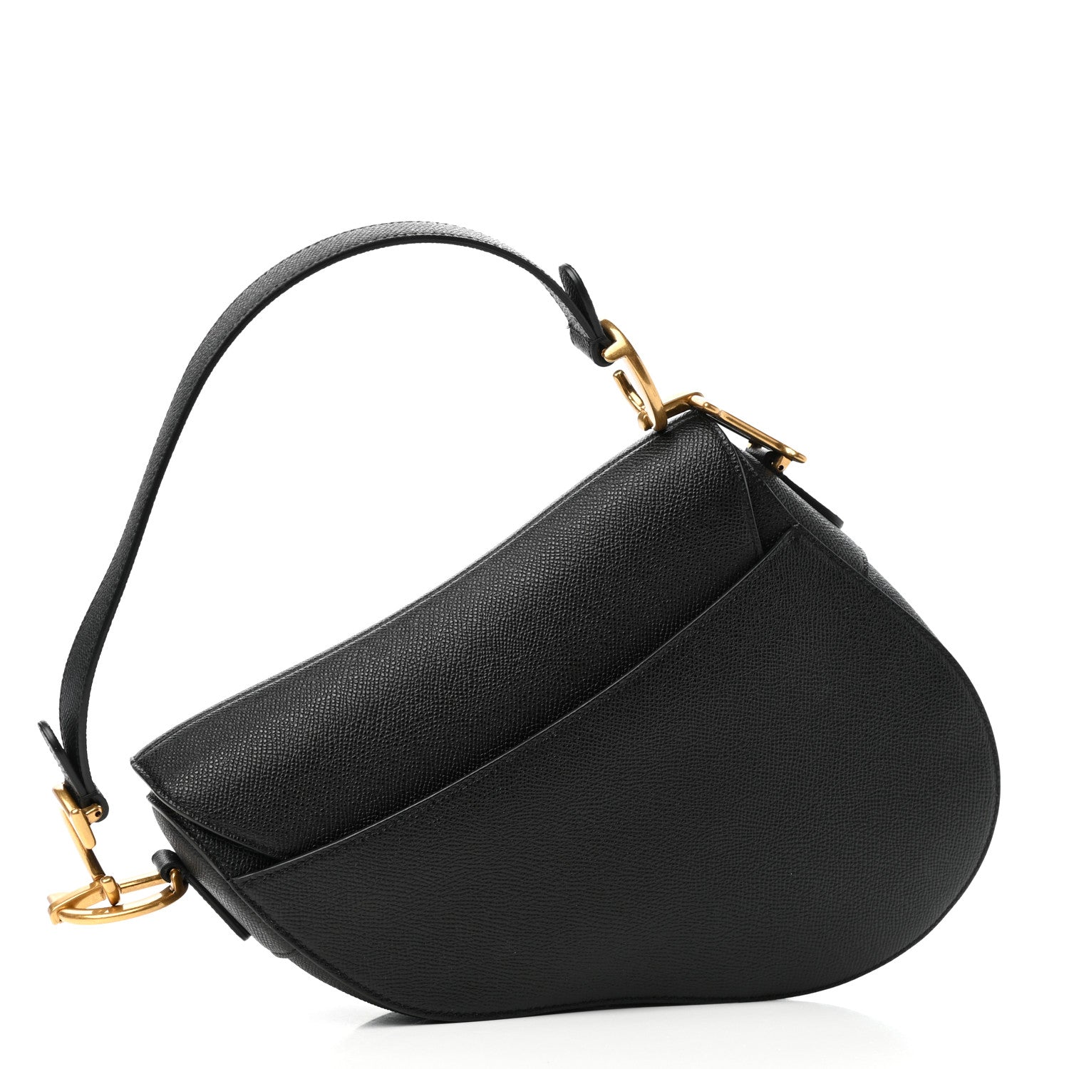 Christian Dior Grained Calfskin Saddle Bag Black 3 of 11
